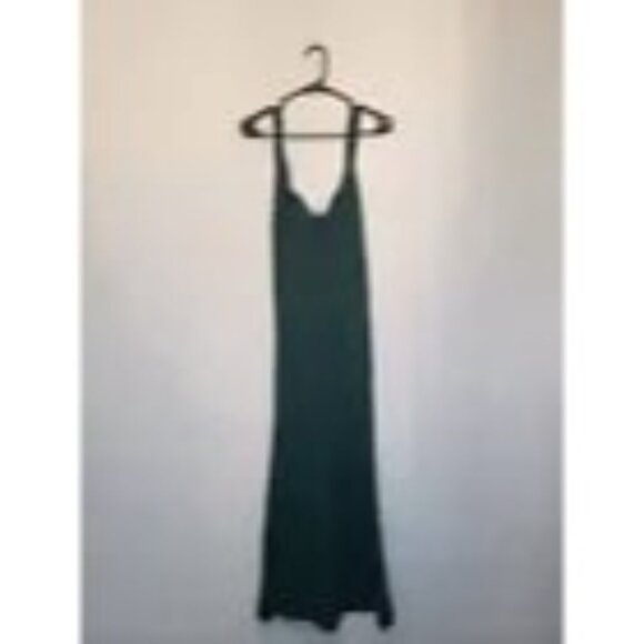 Grace Karin Womens 2XL Dress Green Sweetheart Sheer V Neck Cross Straps Midi NWT - Picture 2 of 5
